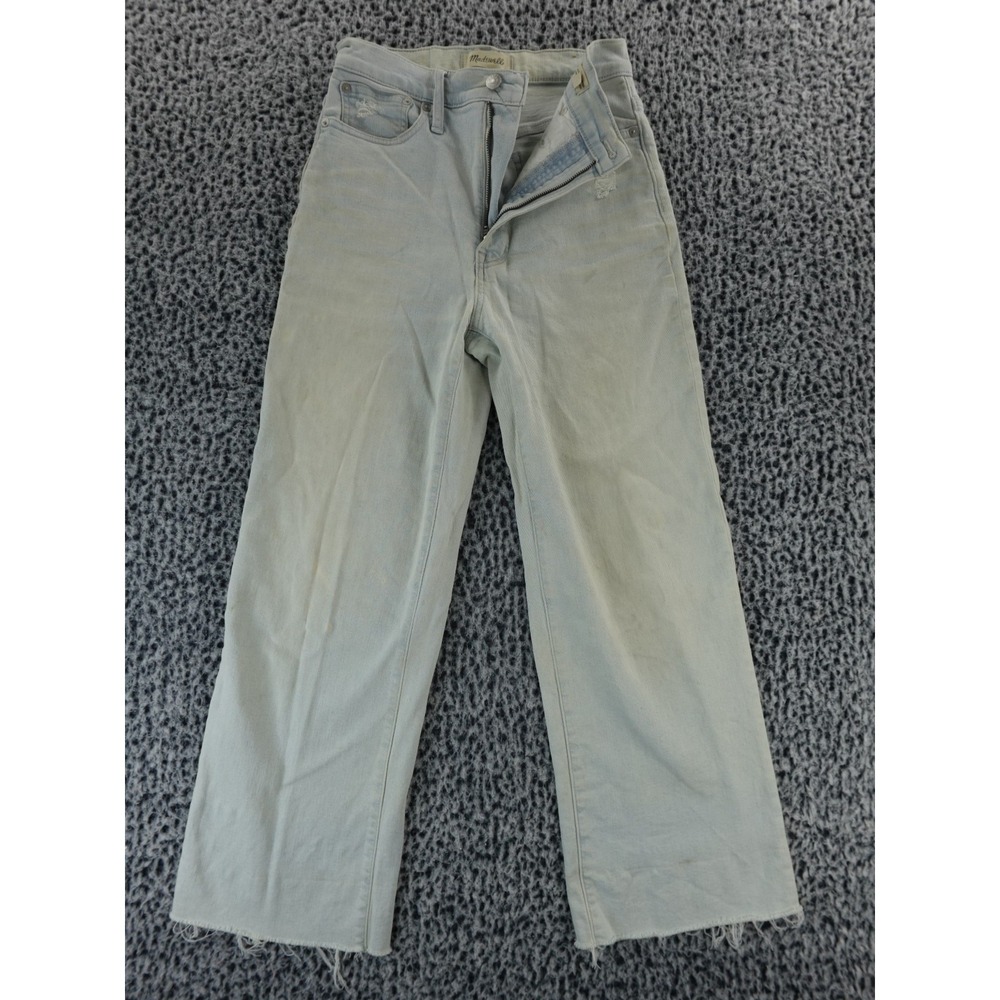 MADEWELL The Perfect Vintage Crop Wide Leg Jeans 24 Hallstead Light Wash